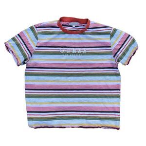 STRIPED Guess Shirt XL Horizontal Stripe Multicolor